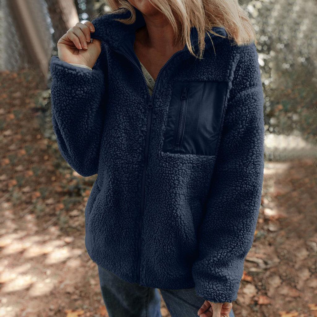 Damen Jacke mit hochabschließendem Kragen und praktischer Brusttasche