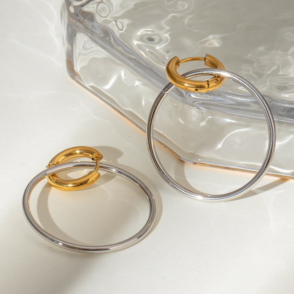 Damen Creolen mit hypoallergenem Edelstahl und wasserdichtem Design Shop Nory