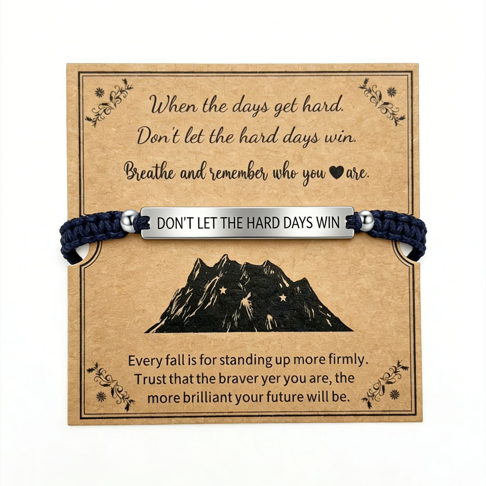 Damen Motivationsarmband mit verstellbarem Knoten und inspirierendem Spruch Shop Nory