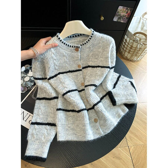 Damen Gemütlicher Strickcardigan mit Knopfleiste Shop Nory