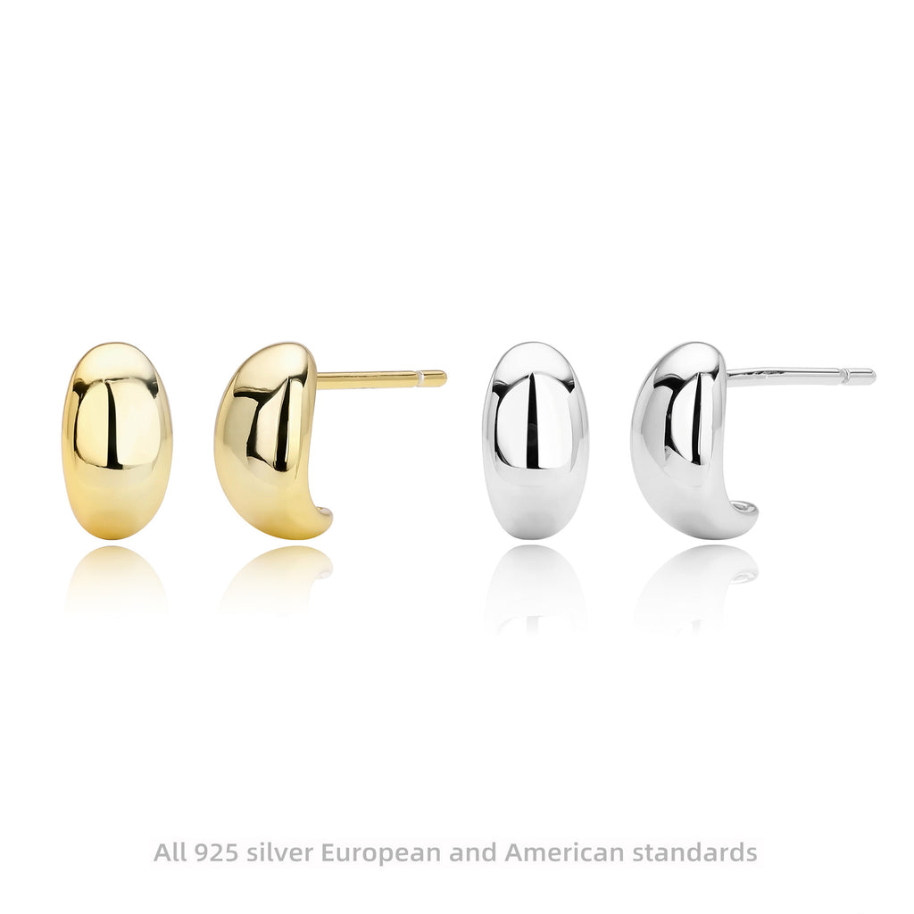 Damen Ohrstecker mit moderner, geschwungener Silhouette aus 925 Sterling Silber Shop Nory