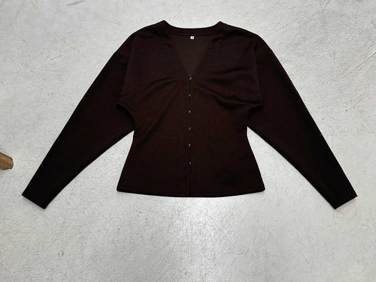 Damen nan taillierte Feinstrickcardigan mit V-Ausschnitt und Häkchenverschluss Shop Nory