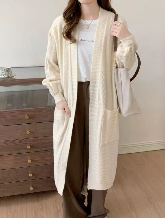 Damen Gemütlicher Strickcardigan mit Kapuze und Taschen Shop Nory