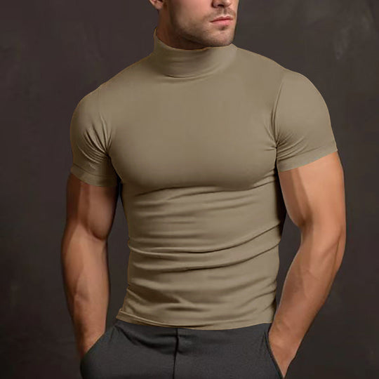 Herren Langarm-Turtleneck-Shirt aus atmungsaktivem Stretchmaterial