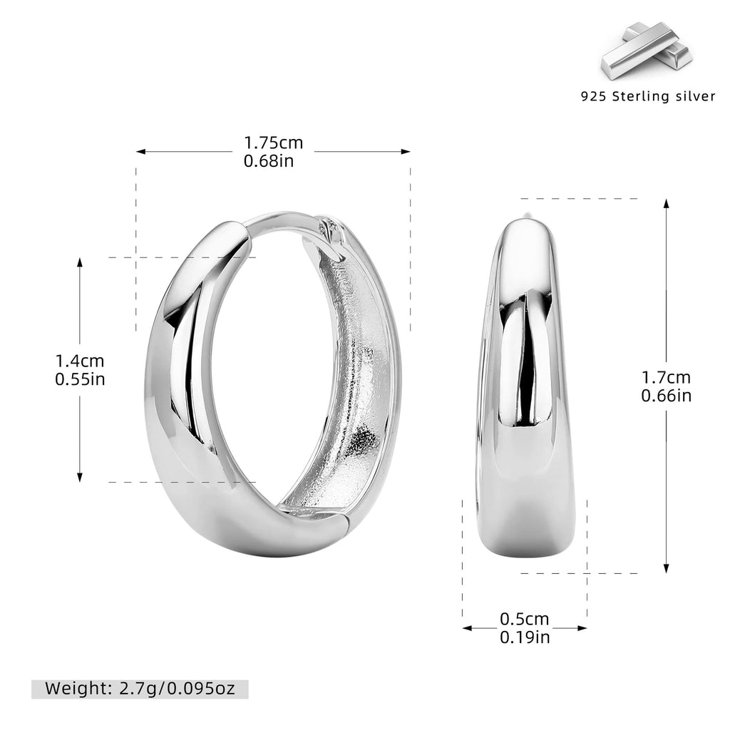 Damen Creolen mit elegantem geschwungenen Design aus 925 Sterling Silber Shop Nory