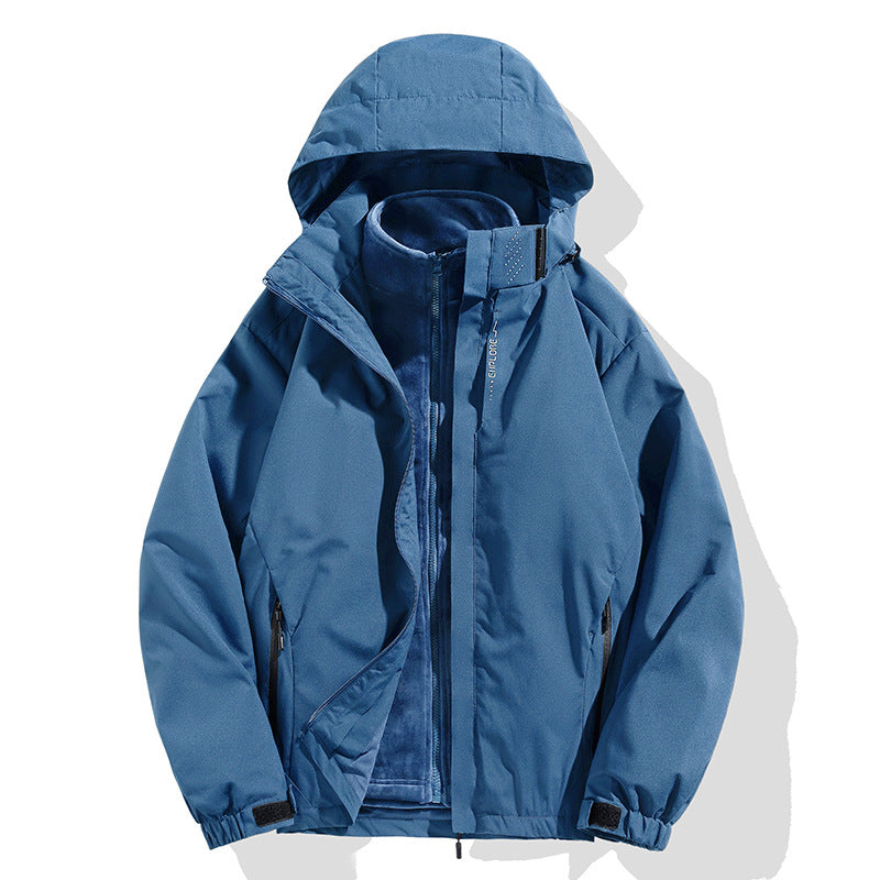 Herren zweiteilige Winterjacke mit abnehmbarer Fleece-Innenjacke wasserdicht winddicht Shop Nory