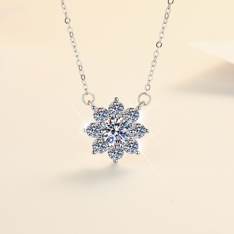 Damen elegante und funkelnde Halskette mit Schneeflocken-Motiv Shop Nory