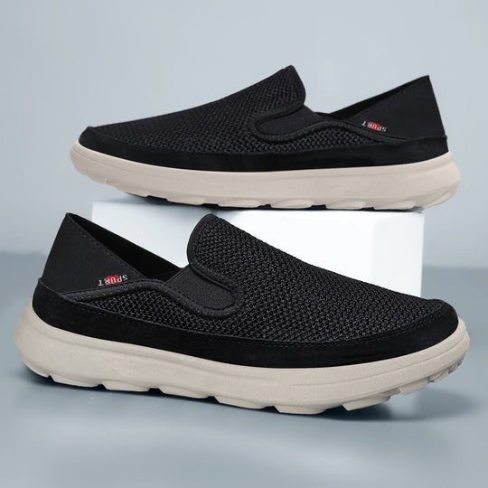 Herren nan atmungsaktiver Mesh-Slip-On mit Velourslederbesatz, elastischem Einstieg und griffiger Outdoor-Profilsohle Shop Nory