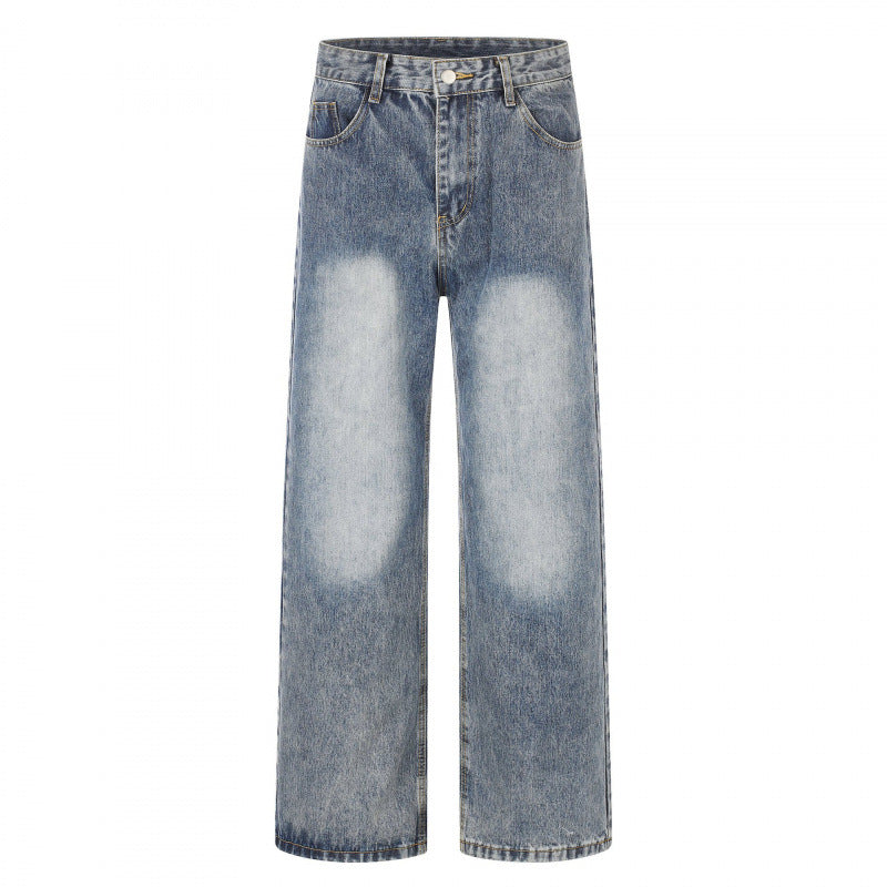 Damen Highwaist Weite-Jeans im Wide‑Leg-Schnitt mit Used‑Effekt und heller Kniebleiche Shop Nory