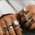 Damen Ring-Set mit einzigartigen texturierten Designs Shop Nory