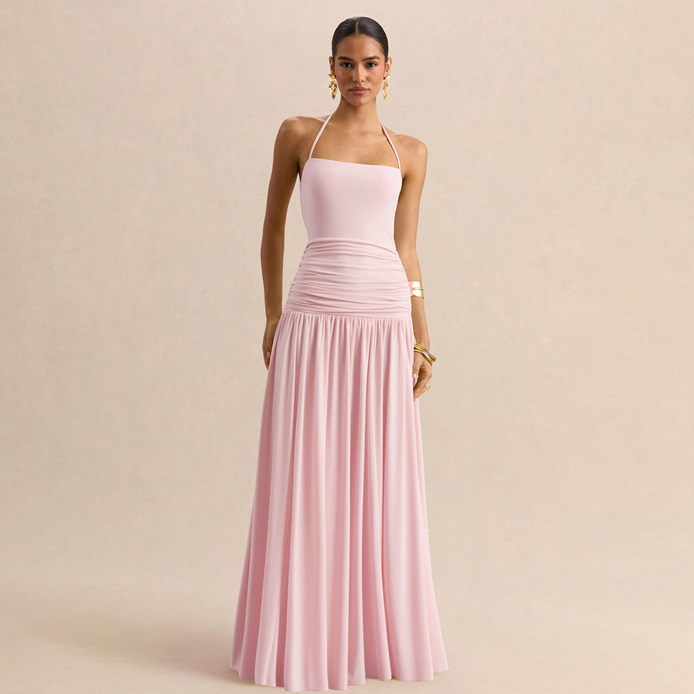 Damen Elegantes Maxikleid mit rüschiertem Oberteil und zarter Silhouette Shopnory