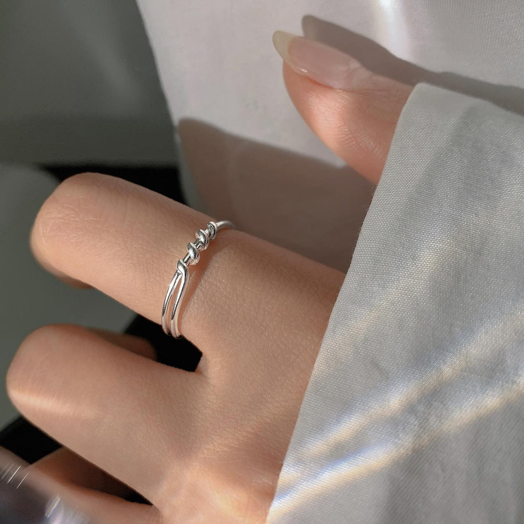 Damen Offener Ring mit kunstvollem Zopfmuster Shop Nory