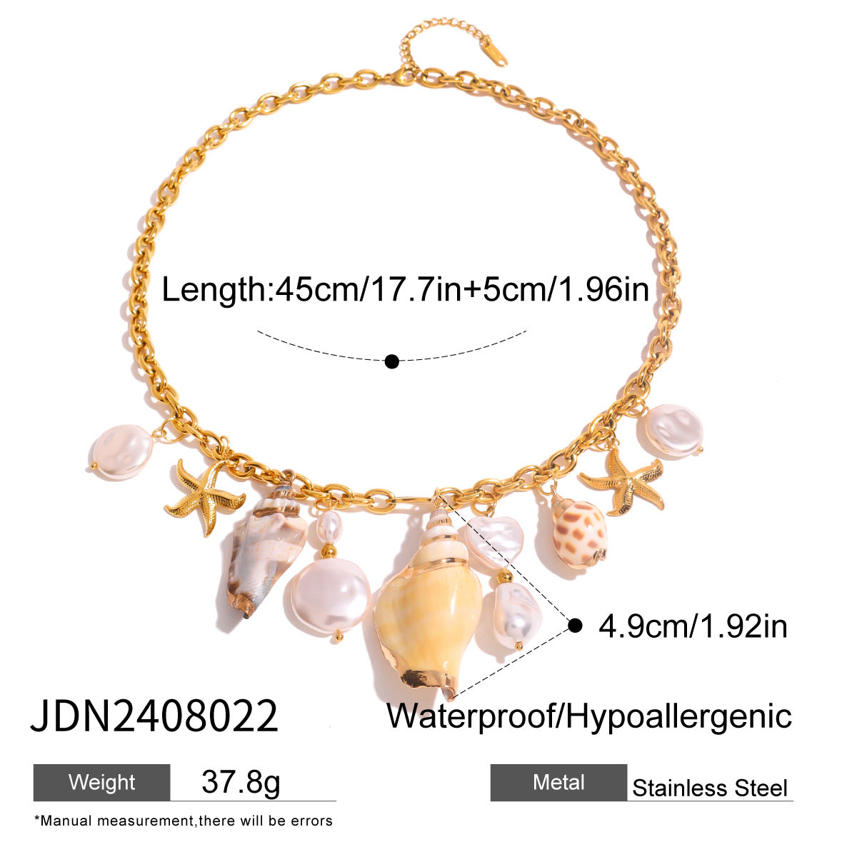 Damen Halskette mit maritimen Anhängern und hypoallergenen Eigenschaften Shop Nory