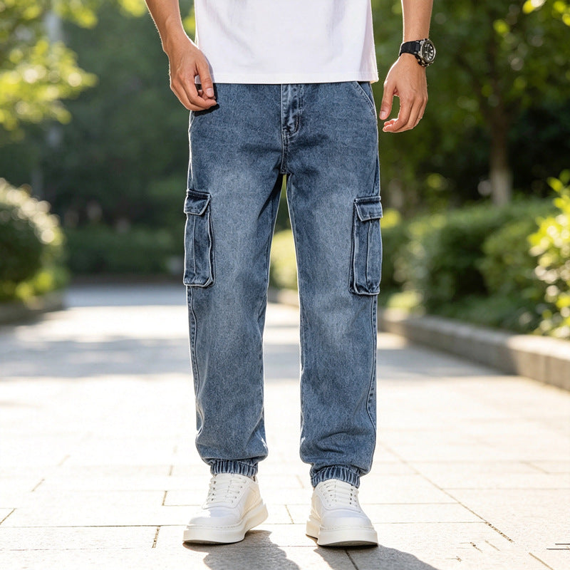Herren Coole Cargo-Jeans mit elastischem Bündchen Shop Nory
