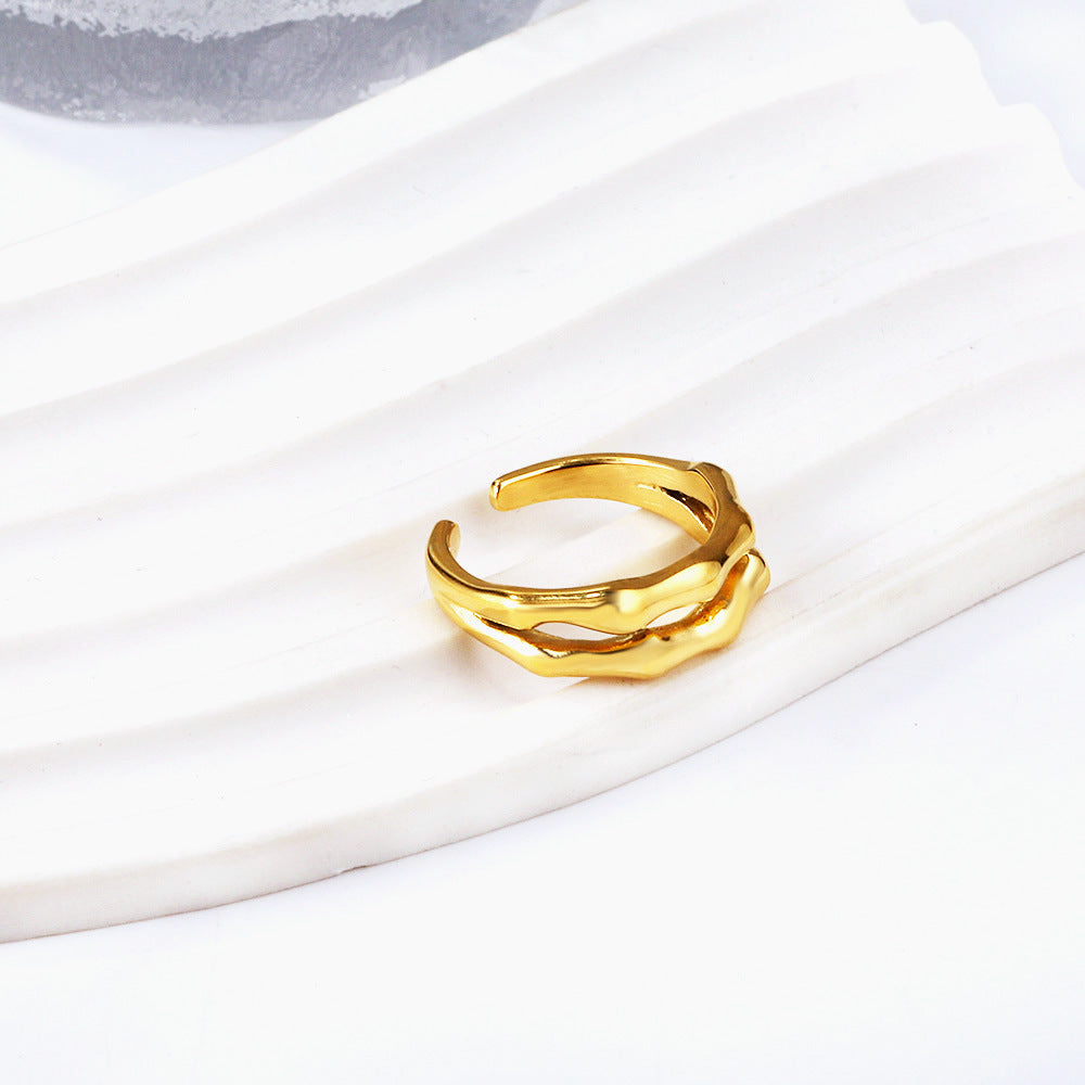 Damen verstellbarer Ring mit elegantem geschwungenem Design Shop Nory