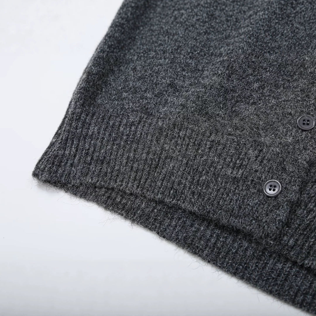 Damen Oversize Strickcardigan mit tiefem V Ausschnitt und Rippbund Shop Nory