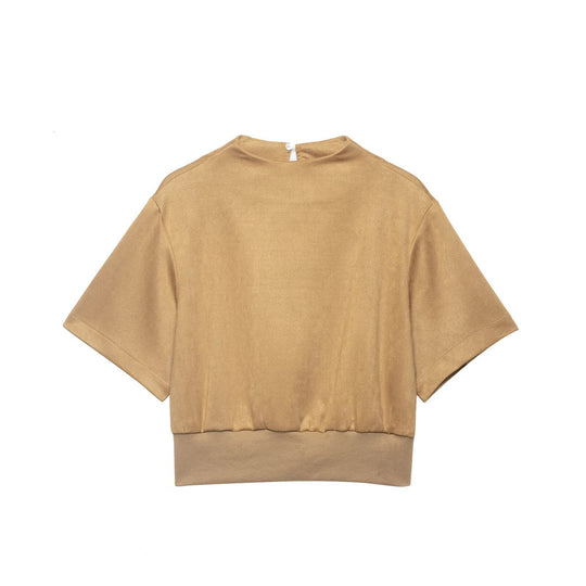 Damen Cropped T-Shirt mit elegantem Bund