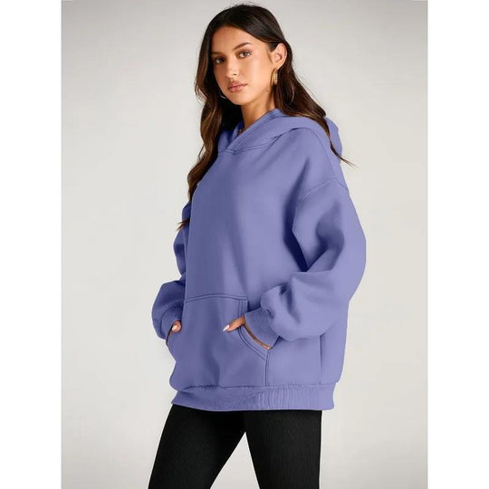 Damen nan oversized Kapuzenpullover mit verlängerter Silhouette und Kängurutasche Shop Nory