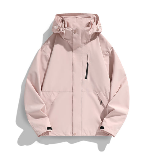 Damen Oversize Softshell-Kapuzenjacke mit Drop-Shoulder, verdeckten Reißverschlüssen und Kordelzug Shop Nory