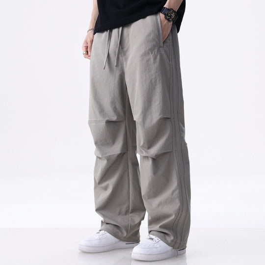 Herren Weite Cargo-Hose mit Tunnelzug, Knie-Panels und seitlichen Zierstreifen Shop Nory