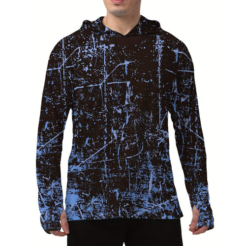 Herren Sportlicher Kapuzenpullover mit abstraktem Druck