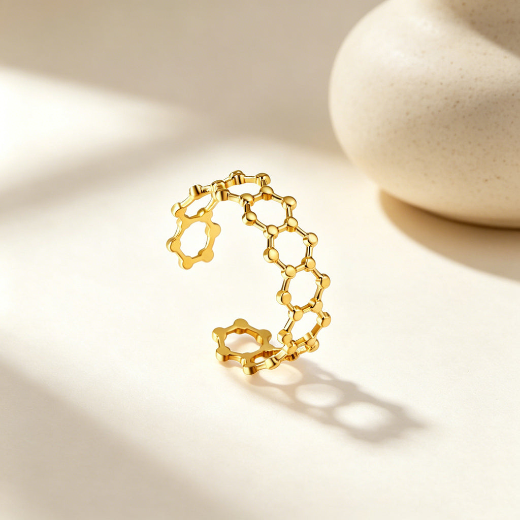 Damen Offener Armreif aus hypoallergenem Edelstahl mit goldplattierter Oberfläche Shop Nory