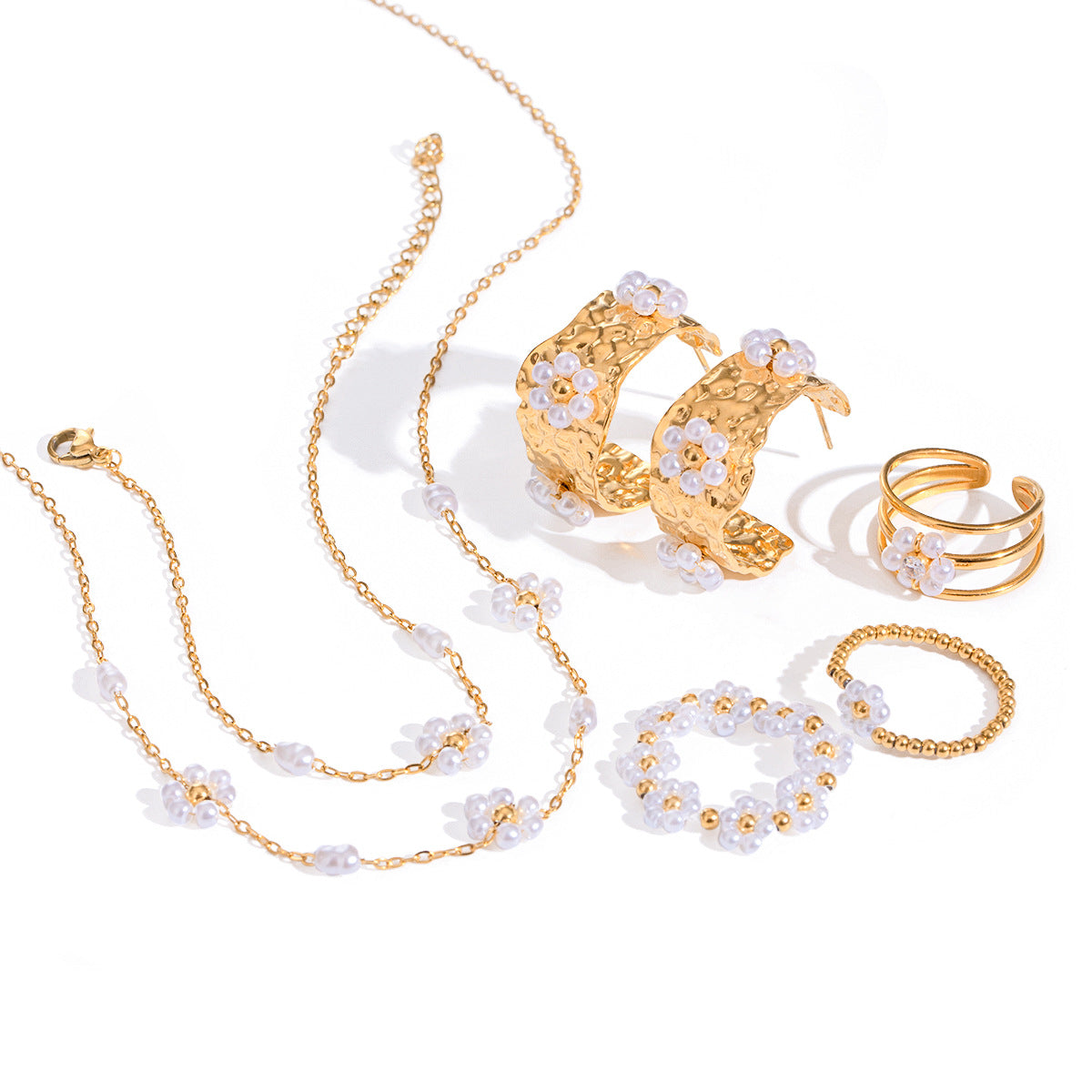 Damen Creolen mit extravagantem Perlendesign Shop Nory