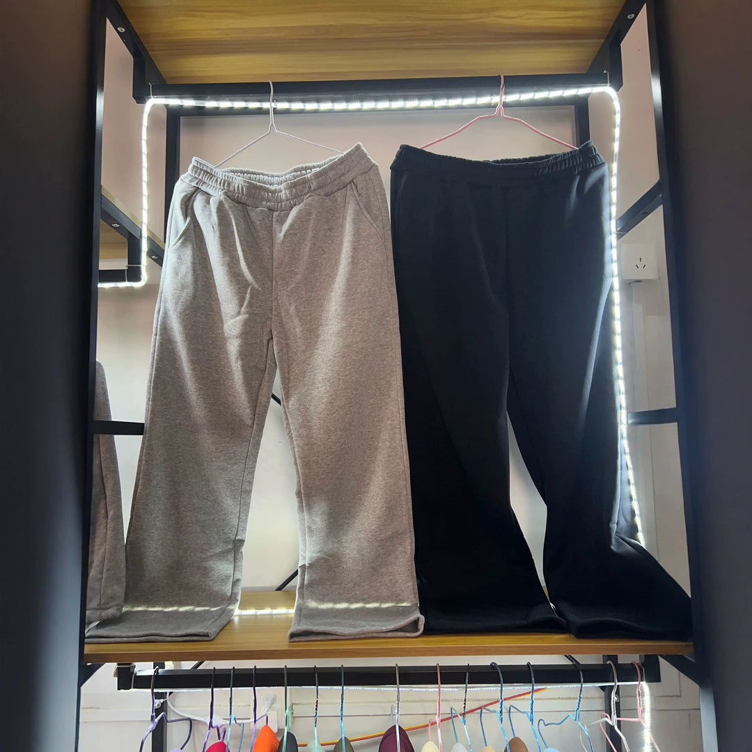 Damen nan weite Loungehose mit elastischem Bund, seitlichen Eingrifftaschen und fließendem Bein Shop Nory