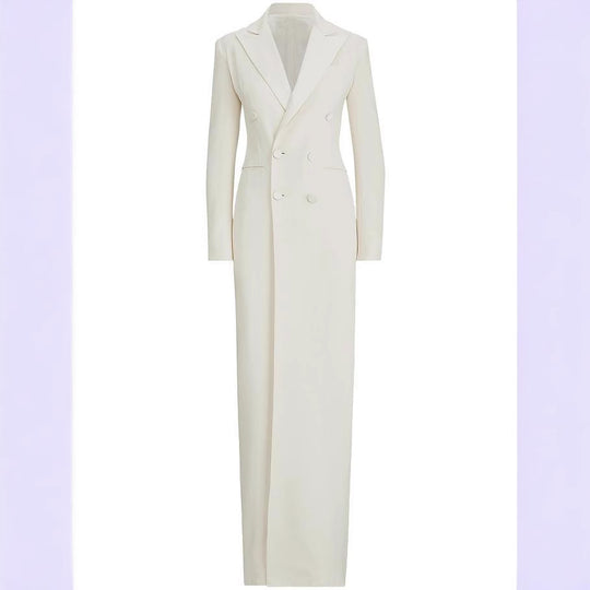 Damen Lange Smokingsakko-Kleid mit tailliertem Schnitt und Beinschlitz Shop Nory