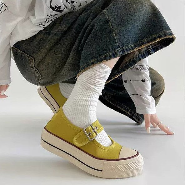 Damen Modische Mary Jane Schuhe mit verstellbarem Riemen und weicher Sohle