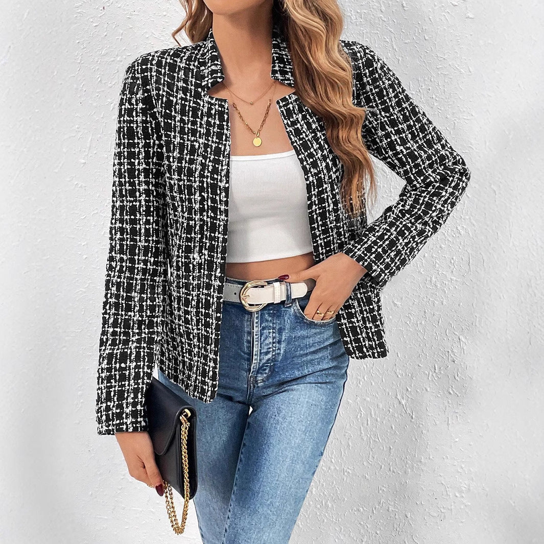 Damen Modische Tweedjacke