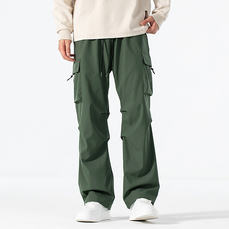 Herren Locker geschnittene Cargo-Utility-Hose mit Kordelzugbund und Mehrfachtaschen Shop Nory