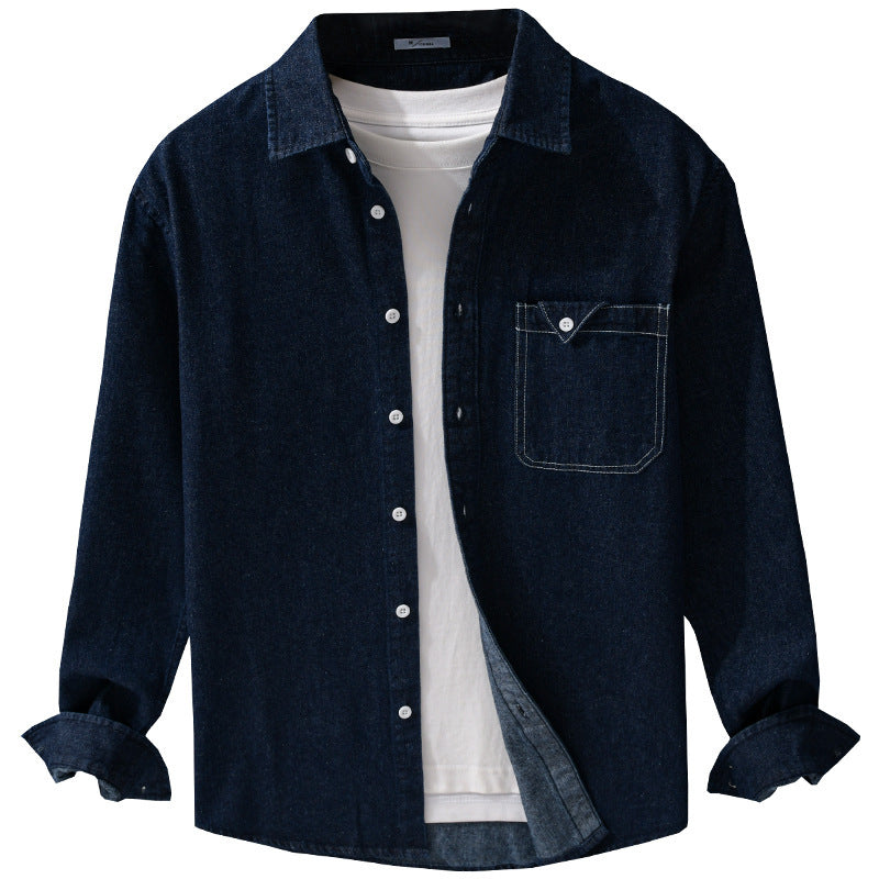 Herren Denim-Overshirt im Hemdjacken-Stil mit aufgesetzter Brusttasche und Relaxed-Fit Shop Nory