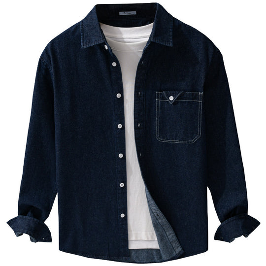 Herren Denim-Overshirt im Hemdjacken-Stil mit aufgesetzter Brusttasche und Relaxed-Fit Shop Nory