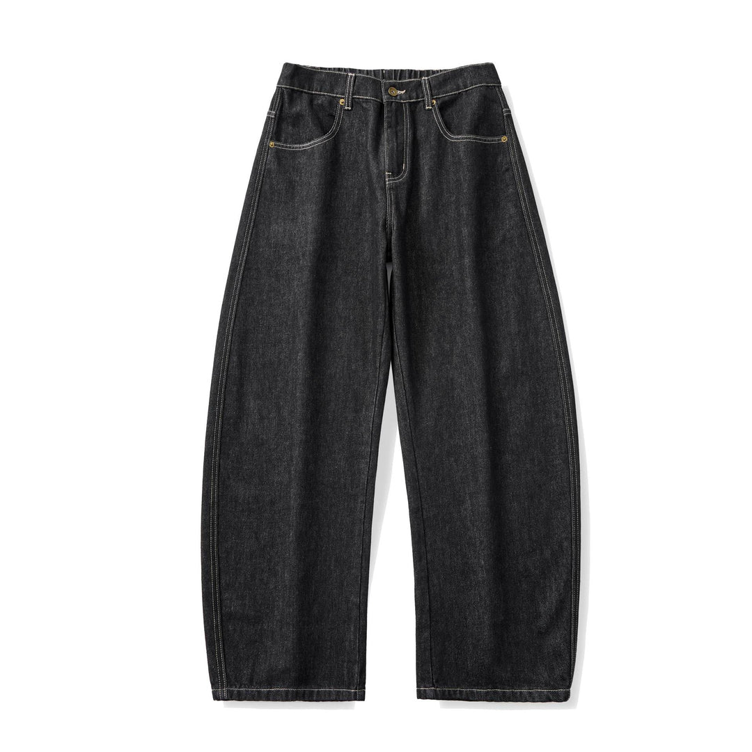 Damen Weite hochgeschnittene Cropped-Jeans aus Raw-Denim mit klassischem Taschen-Design Shop Nory