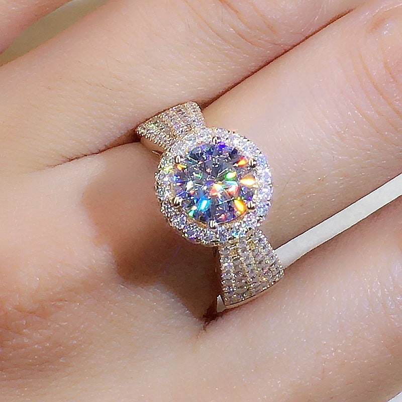 Damen Funkelnder Solitär-Cocktailring mit exquisitem Zirkonia-Besatz Shop Nory