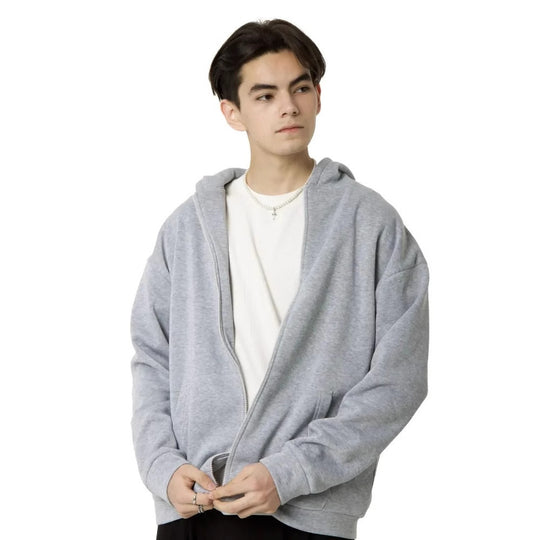 Herren nan minimalistischer Zip-Hoodie mit cleanem Oversize-Schnitt und weichem French-Terry-Futter Shop Nory