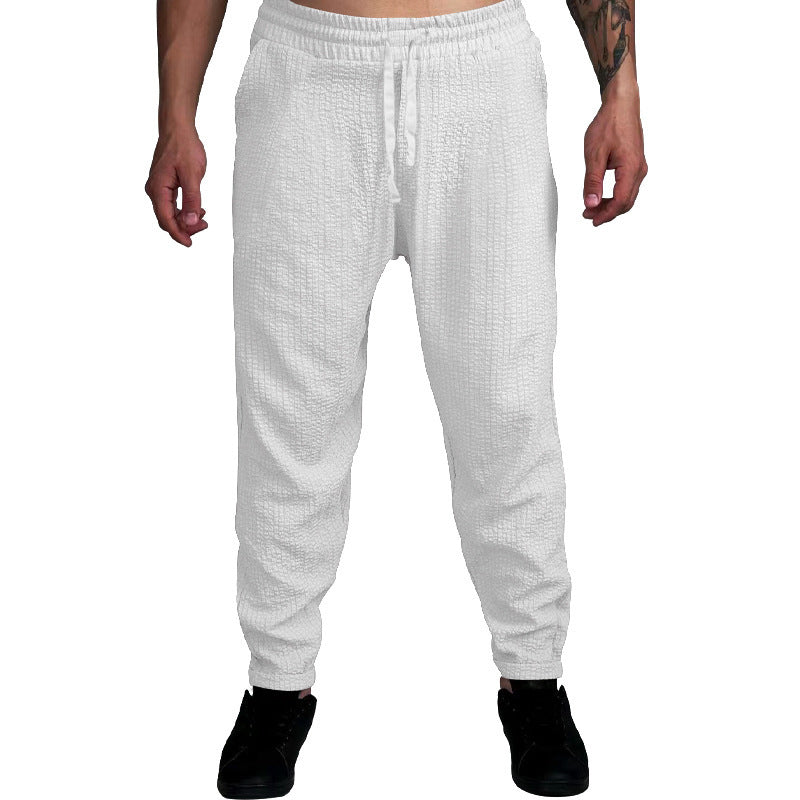 Herren Texturierte tapered Jogginghose mit Elastikbund, Tunnelzug & gerippten Knöchelbündchen Shop Nory