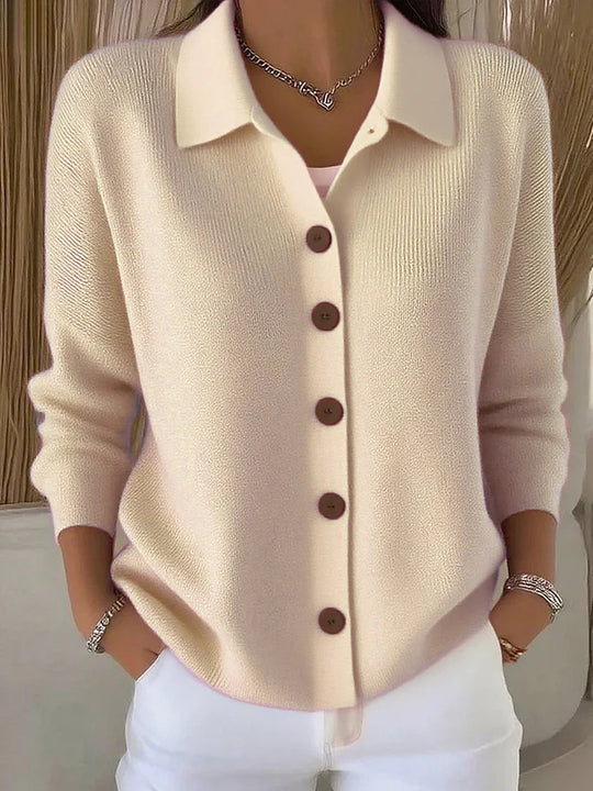 Damen nan Feinstrickjacke mit Hemdkragen und durchgehender Knopfleiste Shop Nory