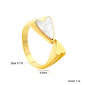 Damen Ring mit herzförmigem Design und eleganter Muschelinlay Shop Nory
