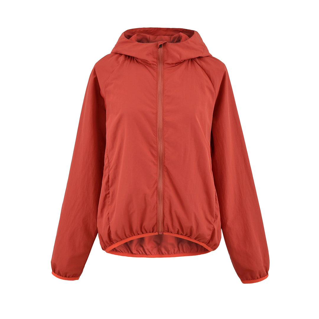 Damen Ultraleichte Kapuzen-Windbreaker mit verlängertem Rückensaum und elastischem Saum Shop Nory