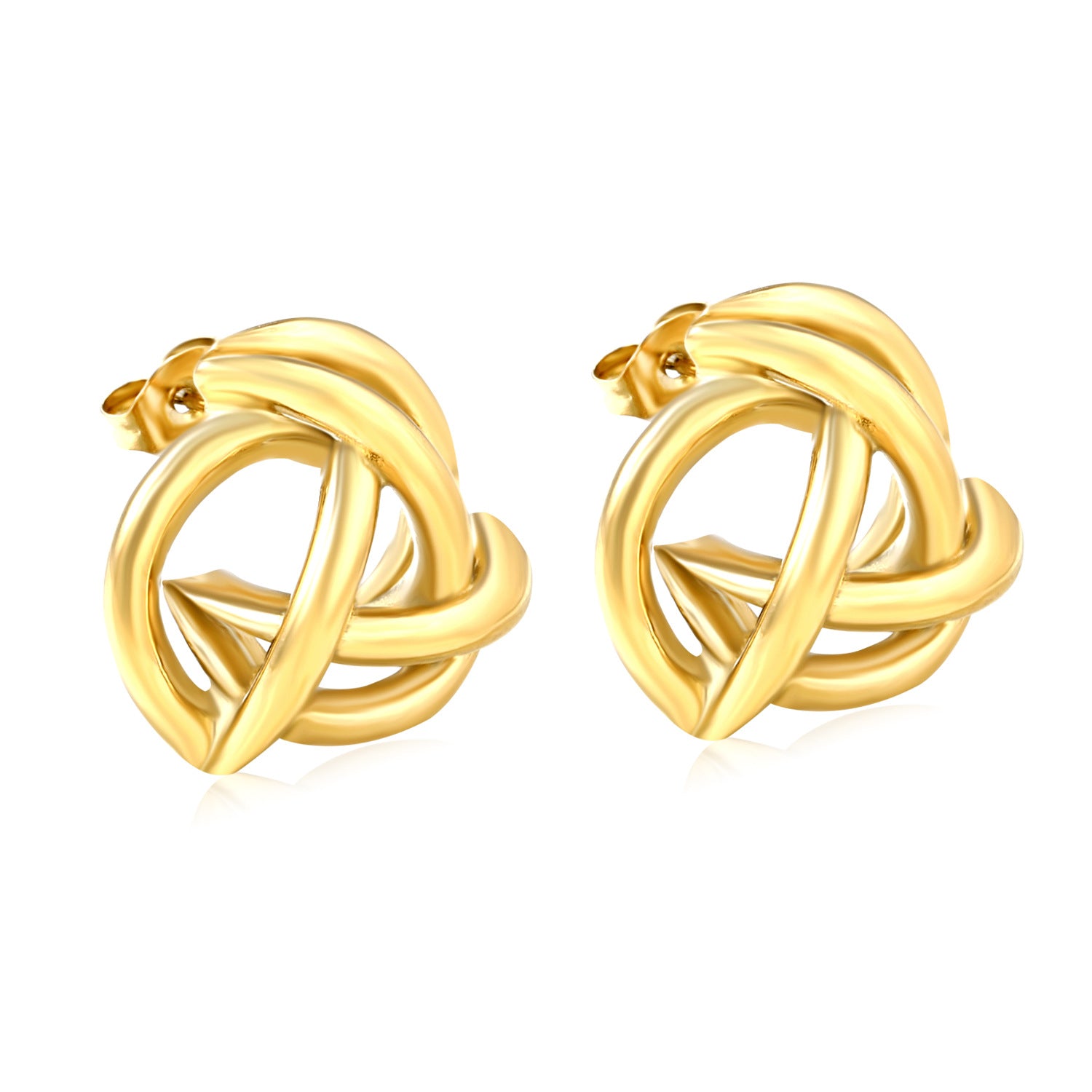 Damen Ohrstecker mit kunstvollem Knoten-Design und hochglänzender Oberfläche Shop Nory