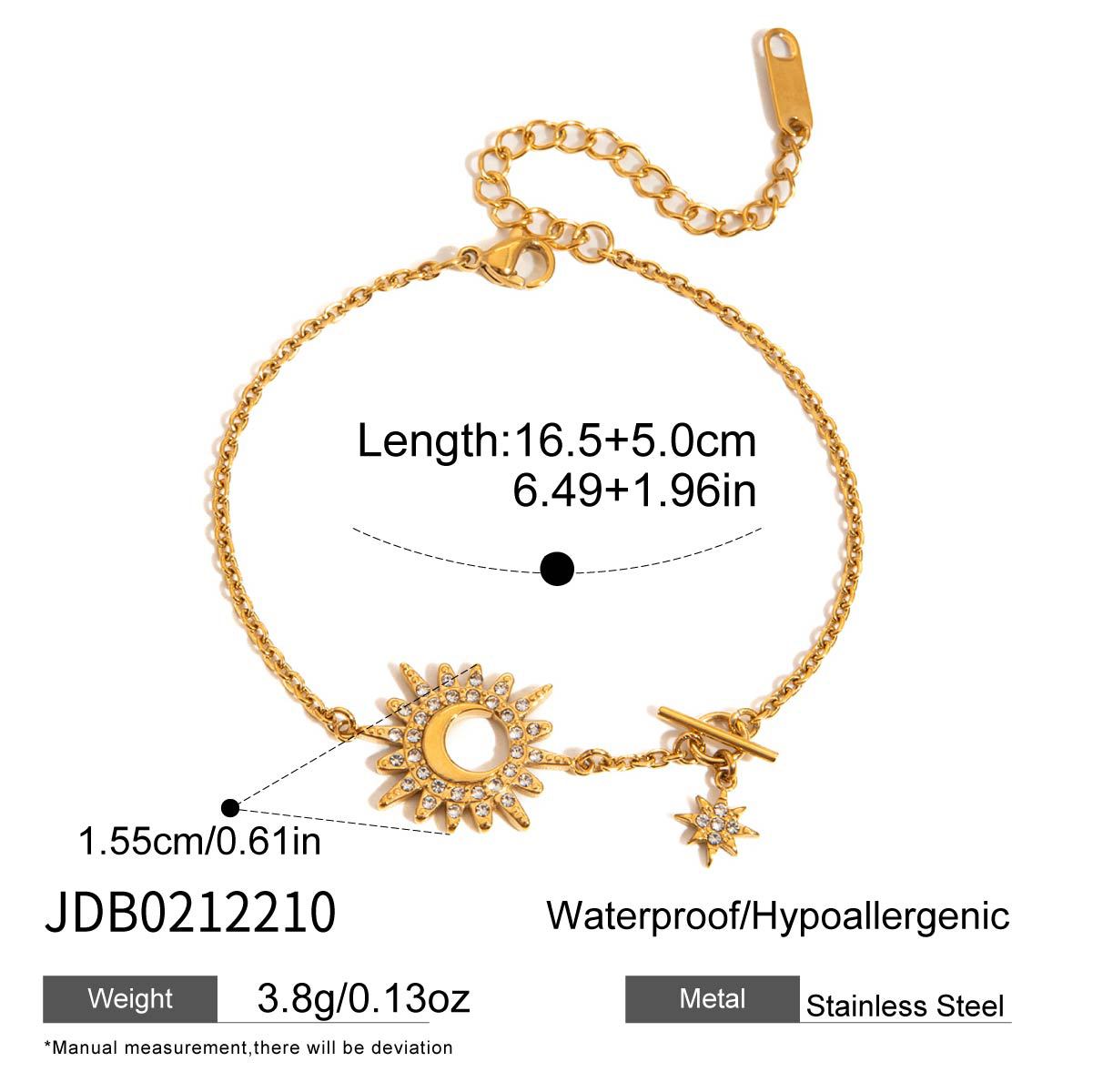 Damen Armband mit funkelndem Sonnenmuster und hypoallergener Edelstahlverarbeitung Shop Nory