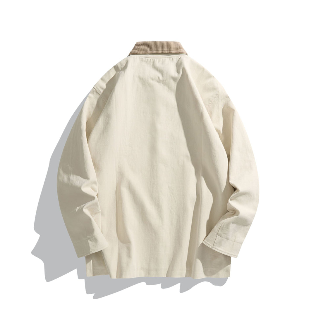 Unisex Kurz geschnittener Boxy-Canvas-Blouson mit Cordkragen, Druckknopffront und Utility‑Pattentaschen Shop Nory