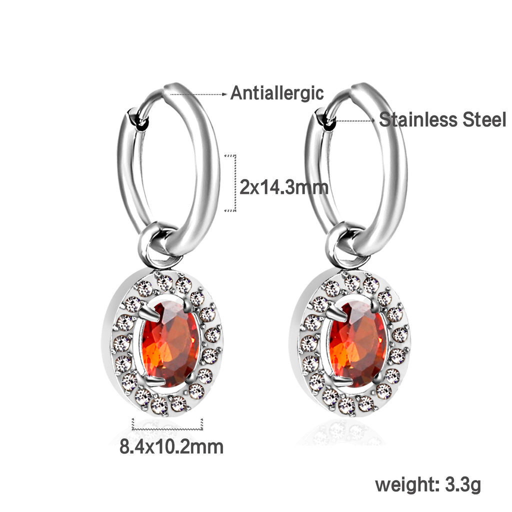Damen Hängende Ohrstecker mit antiallergischer Edelstahl-Beschichtung und funkelndem Kristalledesign Shop Nory