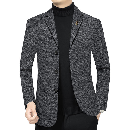 Herren Modernes Einreihiges City-Blazer mit aufgesetzten Taschen und leichter Halbfütterung Shop Nory