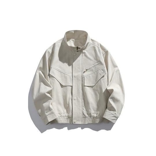 Herren Oversized Canvas-Fieldblouson mit Utility‑Taschen und Stehkragen Shop Nory