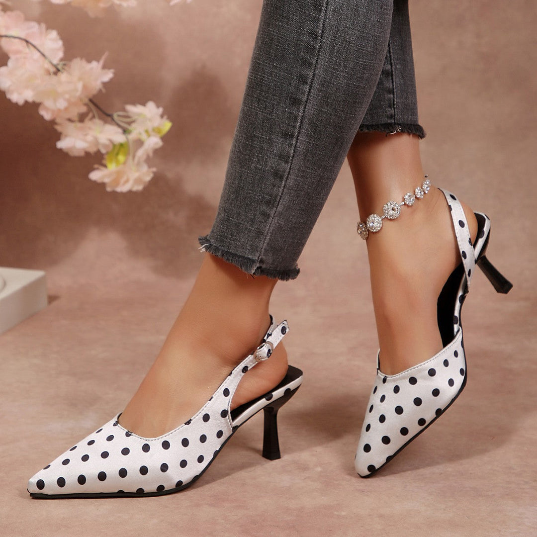 Damen Slingback-Pumps mit Punktmuster und elegantem Design