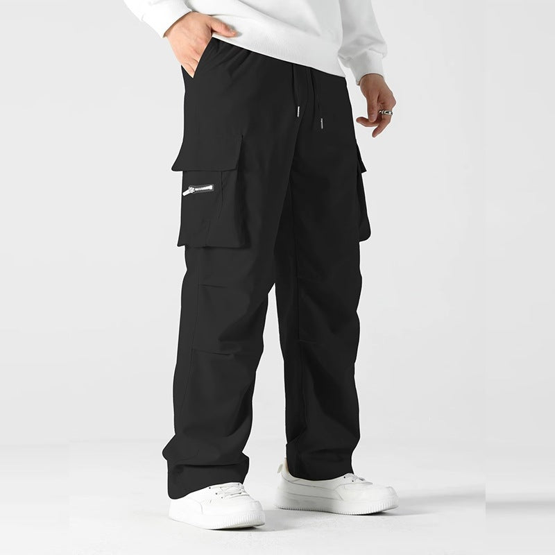 Herren weite Utility-Cargohose mit Tunnelzugbund, Knieabnähern und Multifachtaschen Shop Nory