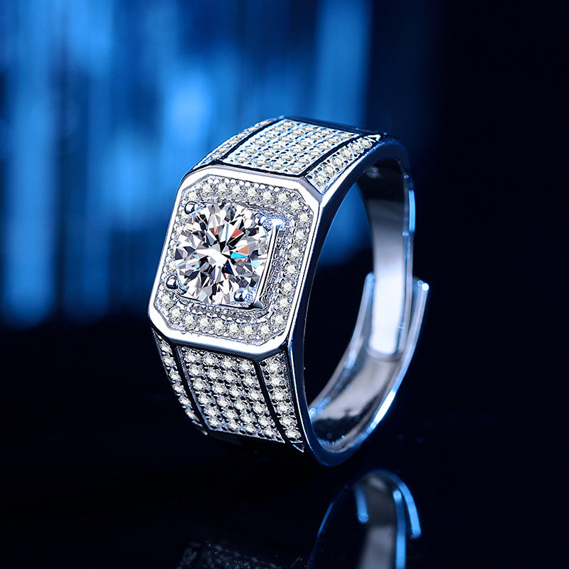 Damen Ring im modernen Design mit funkelndem Zirkonbesatz Shop Nory